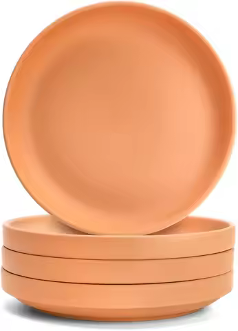 4 Pack Terracotta Plant Saucer Pots Tray, 9 Inch Large Round Planter Saucers for 8 Inch 8.5 Inch 9 I