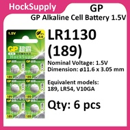 [6pcs] GP LR1130 189 AG10 LR54 389 Alkaline Battery 1.5V Button [FAST SHIP OUT]