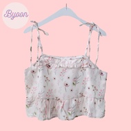 Áo 2 Dây Nữ Babydoll BYOON SAIGON Viền Bèo Họa Tiết Hoa Dễ Thương A51419