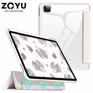 ZOYU เคส iPad HD เคสอะคริลิคใส 【เคสที่ถอดออกได้】สำหรับ iPad 2022 m2 Pro 11 Pro 12.9 (2020/2021/2022) iPad Air 4 air 5 iPad 10 ไอแพดรุ่นที่ 7 รุ่นที่ 8 รุ่นที่ 9 Mini 6 iPad Pro 11 (2018) case【ถาดปากกาด้านขวา】 รองรับการชาร์จดินสอรุ่นที่สอง