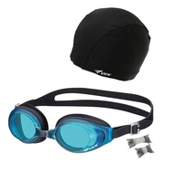 [Amazon.co.jp Exclusive] VIEW Swimming Goggle Set, Made in Japan [3-Piece Set: Goggles, Cap, and No