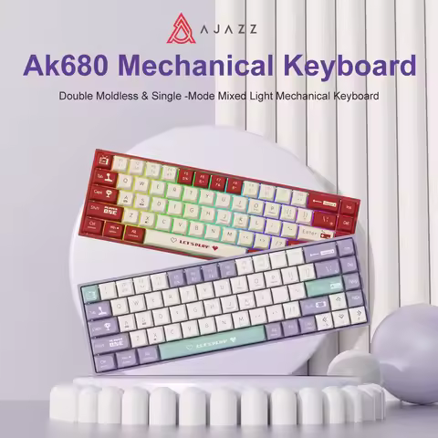 AJAZZ AK680 Mechanical Keyboard ABS Keycap 68 Keys Hot Swap Gamer Keyboard Custom Gasket Gaming Acce