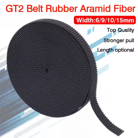 5m/10m//20m/50m/lot GT2 6/9/10/15mm open timing belt GT2 belt Rubber Aramid Fiber cut to length for 