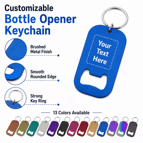 Personalized Text Bottle Opener Keychain Custom Laser Engraved Stainless Steel Portable Gift Key Cha