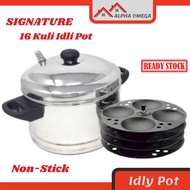 SIGNATURE Non Stick 16 Idly Pot 4 Idli Plate Steamer Pot Induction And Gas Stove Compatible Steamer 