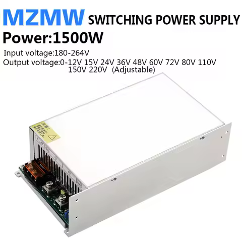 1500W Adjustable Switching Power Supply 0-12V 15V 24V 36V 48V 60V 72V 80V 110V 150V 220V AC-DC CC/CV