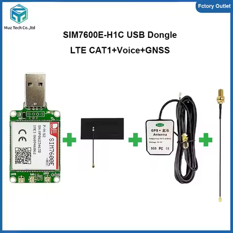 SIMcom SIM7600E-H1C USB Dongle 4G LTE CAT4 Module Support Voice+GNSS breakout kit With antenna for E