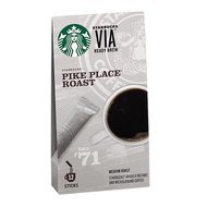 STARBUCKS VIA Pike Place Roast Coffee สตาร์บัค เวีย ไพค เพลส มิเดี่ยม โรสต์ คอฟฟี่ 10g. x 12ซอง