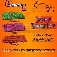 rantai motor magicboy colour chain 415 - 132L green orange pink y15 y16 Lc135 RS150 EX5 KRISS