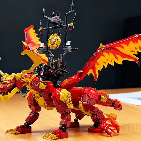 Compatible Brands Brick Sets Ninja Series Building Blocks 71822 Source Dragon of Motion Model Mecha