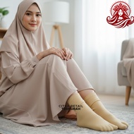Adult women's two-finger stocking socks, plain Cream colored Muslim women's thumb socks, 2-finger so
