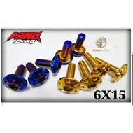 Rear Fender Screw Y15ZR Y15Z Y15 (Titanium Blue / Gold) M6x15 M6X20 Skru Thailand KING DRAG