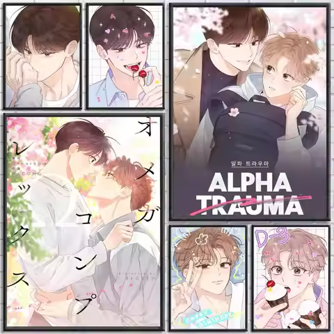 Manga Alpha Trauma BL Poster Poster Wall Sticker Waterproof Self Adhesive HD Art Bedroom Bar Decor