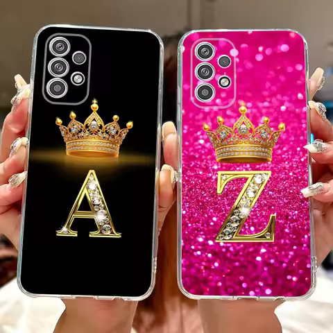 For Samsung Galaxy A23 A33 A53 A73 5G Case New Crown Letters Cover Soft Silicone Case For Samsung A2