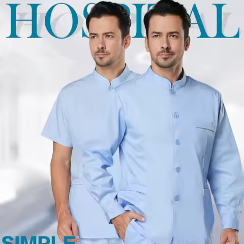 Hospital & Dental Clinic Female Male Doctor Nurse's tops Surgical Isolation Gown Frosted shirt,Nurse