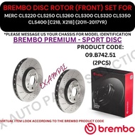 BREMBO GENUINE DISC BRAKE ROTOR (FRONT, REAR) FOR MERC CLS220 CLS250 CLS260 CLS300 CLS320 CLS350 CLS