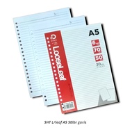 LOOSE LEAF BINDER Paper A5 Lines Contents 50 (20 Holes)