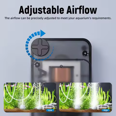 AQUASMITH Aquarium Air Pump,Ultra-Quiet/Small Size/More Output Air Pump for Fish Tank 1.5w/29GPH/14K