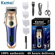 Kemei สายไฟ /Cordles Clipper ผมไฟฟ้า Trimmer ผมมืออาชีพสำหรับผู้ชายปรับเคราเครื่องตัดผมแบบชาร์จไฟได้