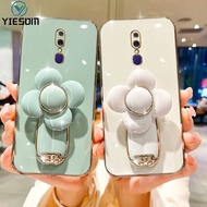 Cute Rotating Flower Bracket Holder Phone Case OPPO F9 F11 Pro F7 F5 F11 F9 Shockproof 3D Stress Reliver Silicone Cover