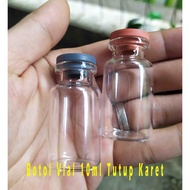 10ml Glass Vial Bottle 10 ML - Mini Souvenir Glass Bottle with Rubber Cap Amber Glass Bottle