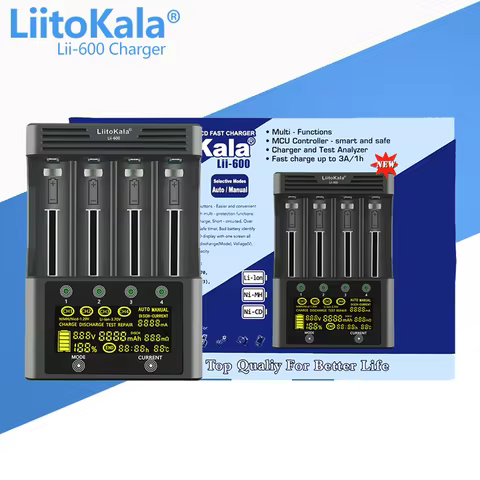 LiitoKala lii-600 LCD 3.7V/1.2V AA/AAA 18650/26650/16340/14500/10440/18500 Battery Charger with scre