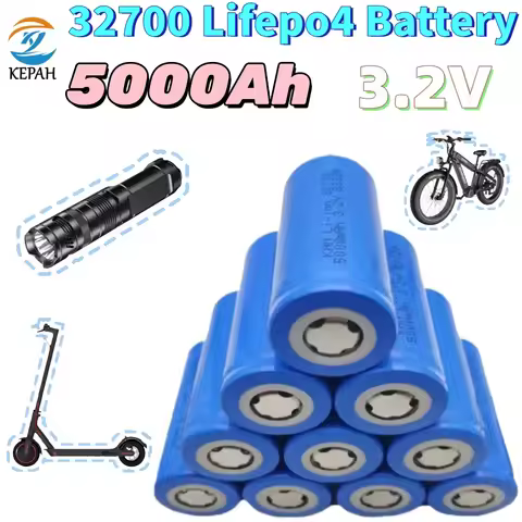 NEW High Capacity 32700 3.2V 5.0Ah Lifepo4 Rechargeable Battery for Power Bank Solar Light Backup Po