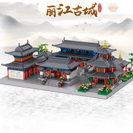 เมืองเก่าของไฟบล็อคก่อสร้าง Lijiang เพชรจิ๋วอนุภาคขนาดเล็กประกบและบล็อคก่อสร้างตัวต่อของเล่นประกอบตึ