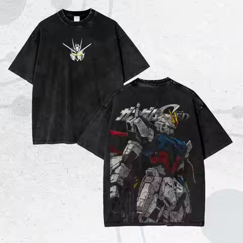 2026 Summer Retro Gundam T-shirt, RX-78-2 Mobile Suit with Headshot Art & 'Gundam' Kanji Anime Stree