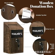 Box Box Mailbox Box Wall-Mounted Donation Ballot Box Retro Wooden Wall Suggestion Letter Box Suggest
