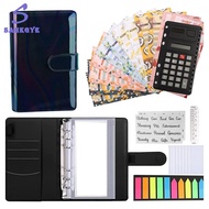 A6 Budget Binder with Zipper EnvelopesCalculator and CardPU Money Saving Organizer for Cash Stuffing
