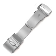 สายนาฬิกาสเตนเลสสตีลพับได้สำหรับสมาร์ทวอทช์ SEIKOอุปกรณ์เสริมสายนาฬิกาขนาด18มม. 20มม. 22มม. 24มม. ปุ่มกดคู่สำหรับ Citizen Silver