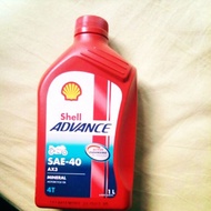 4T SHELL ADVANCE AX3 SAE-40 API SF 1L MINERAL OIL 100% ORIGINAL