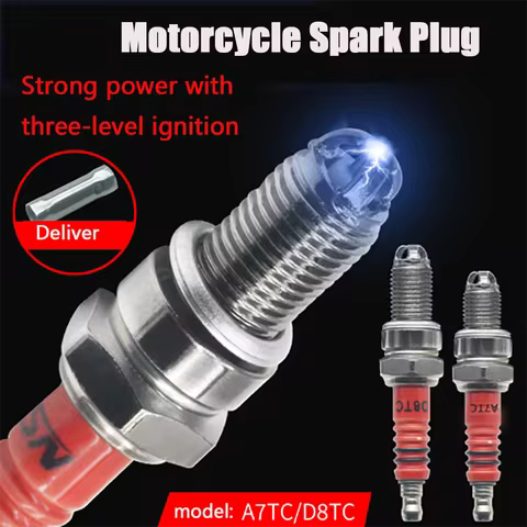 1/2/5/10Pcs Motorcycle Racing Spark Plug 3 Triple Electrode A7TC D8TC For GY6 CG 50 70 110 125 150CC