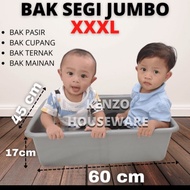Bak Segi Abu Taiwan 60x45x17CM Bak Segi Jumbo Besar Ukuran XL Box Pasir Baskom Segi Bak Besar Tempat