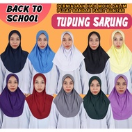 Tudung Sarung Sekolah Selapis Awning Lembut Lycra Putih White Hitam Black Biru Hijau Green Kuning Ye