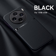 Back Leather Case Cover for Vivo X100 Car Holder Magnetic Leather Case Vivo X100 X100 Pro Cell Phone