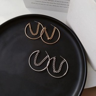 S925 silver needle large exaggerated C-shaped earrings E3087
