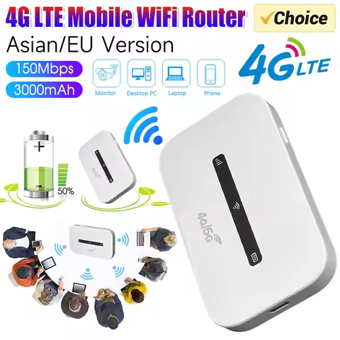 M6 4G LTE Portable WiFi Hotspot 3000mAh 150Mbps Wireless Internet Router with SIM Card Slot Modem Ro