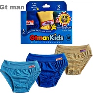 3pcs GT MAN Brand Children's Panties [Blue] GTKID 708 - S M L XL