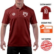 [READY STOCK] Malaysia ''Harimau Malaya" Jersey Maroon/White - COLLAR