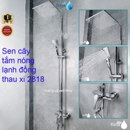 ĐỒNG THAU SIÊU BỀN Bộ vòi nước hoa sen cây tắm đứng nóng lạnh đòng xi bóng cao cấp nước mạnh Rina RN