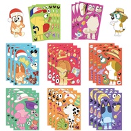 ☆8 Sheets/Set☆Bluey Children's Educational Collage diy Stickers Face Changing Stickers Handbook Stic