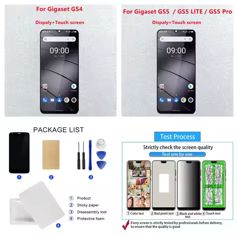For Gigaset GS4 GS5 Lcd Display Touch Screen Digitizer Assembly For Gigaset GS5 Lite GS5 Pro SE Disp