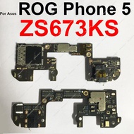 For Asus Rog Phone 5 Rog 5 ZS673KS I005DA Earphone Headset SIM Small Board Earphone Jack SIM Board Flex Cable Replacement