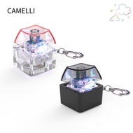 CAMELLI Fidget Keychain, Glowing Fingertip Clicks Finger Keyboard Caps,  Mechanical Switch Stress Re