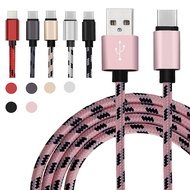 3M Knitting Type C Data Sync Charging Cable For Samsung Galaxy C9 Pro LG V20 G5