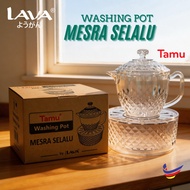 IRUMA x LAVA Kristal Washing Pot Mesra Selalu With Tray Bekas Basuh Tangan Teko Basuh Tangan Crystal