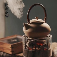 Mi Yan Handmade White Clay Teapot Japanese Style Kettle Electric Ceramic Stove Charcoal Fire Lifting