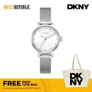 [FREE GIFT] DKNY Soho Mini Silver Stainless Steel Analog Quartz Watch For Women DK1L037M0015